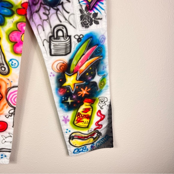 Small Women’s Graffiti Art Spray Art Painters Pants Street Wear 30 x 30 - Picture 9 of 17